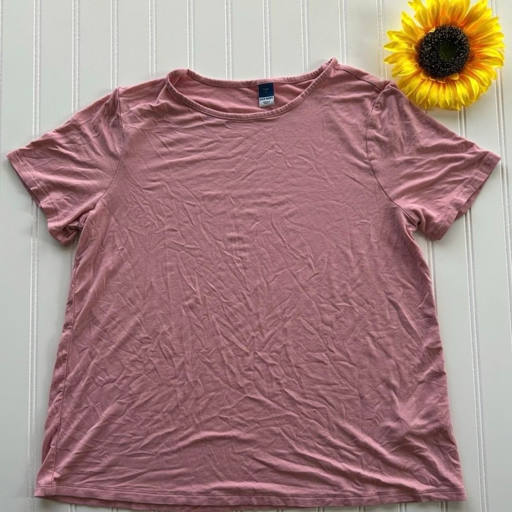Old Navy Luxe Tee (S) Womens Pink Excellent Short Sleeve Rayon Spandex T-Shirt
